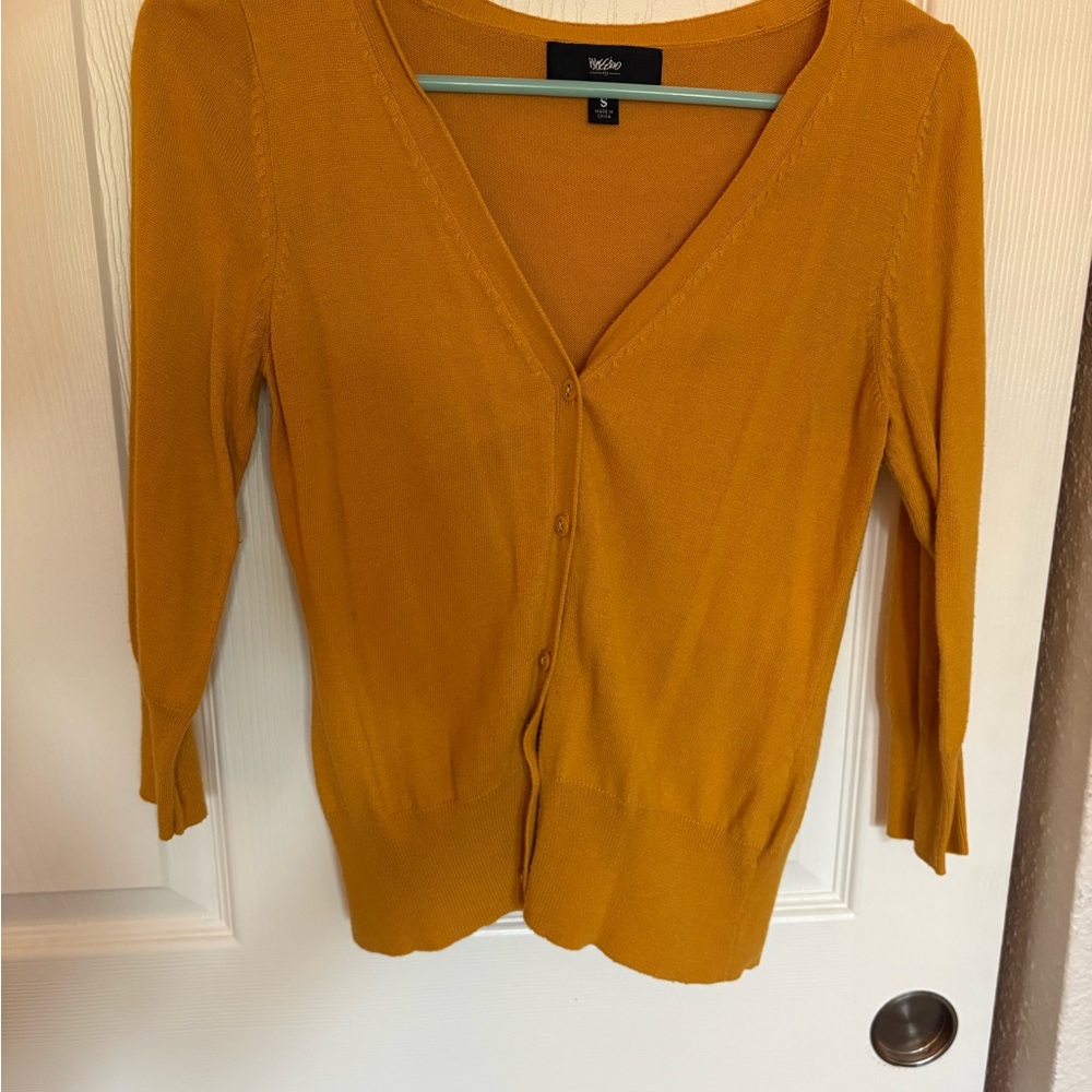 Mustard Yellow Women's Sweater Cardigan